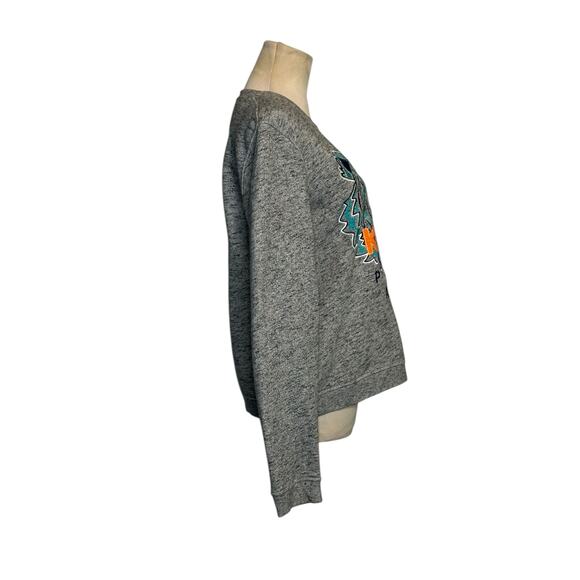 KENZO Grey Blue Tiger Logo Embroidery Crew Neck Sweatshirt Size Large - Picture 7 of 16